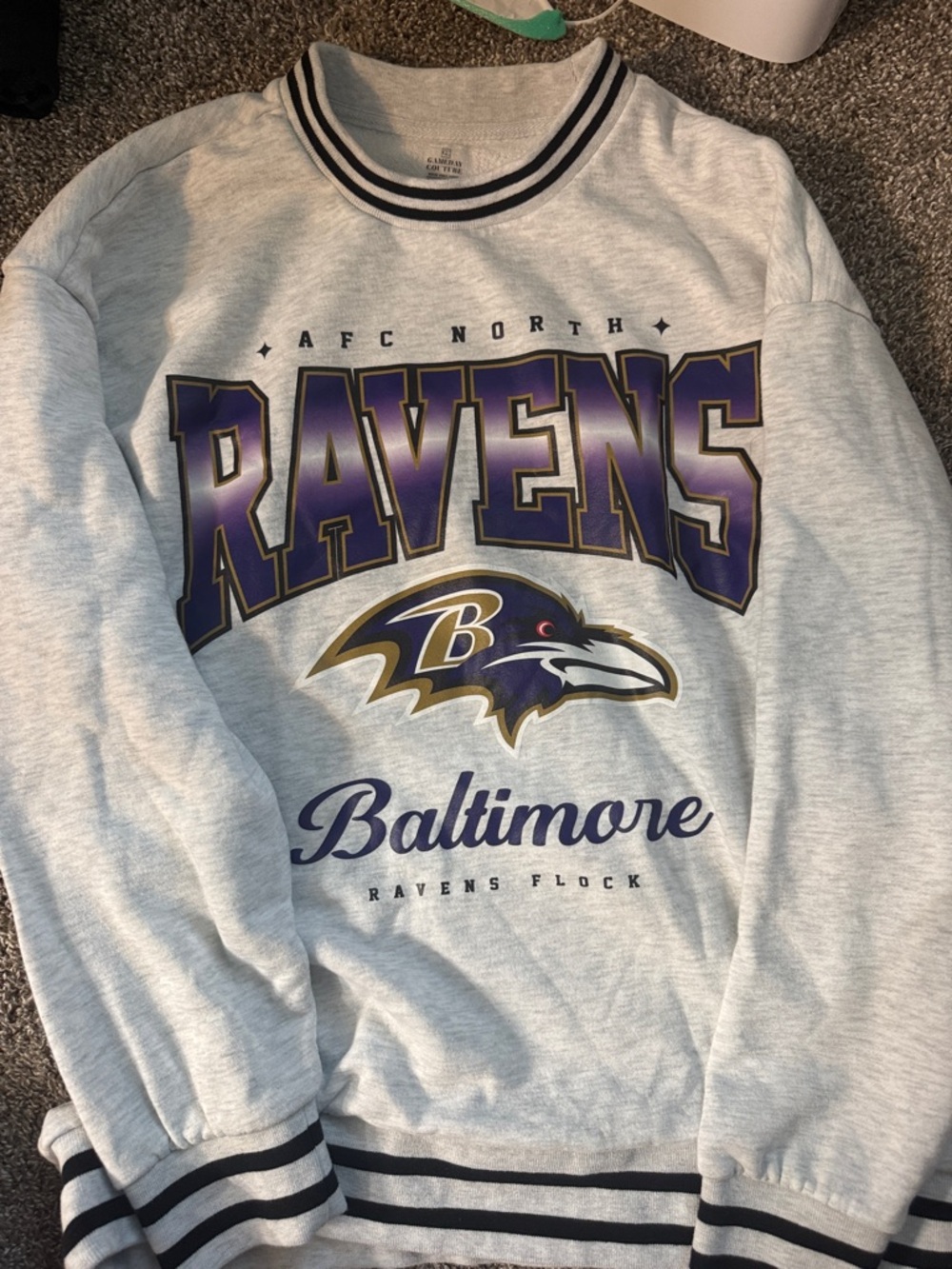 Baltimore Ravens NFL Pullover Sweatshirt - Gray & Purple